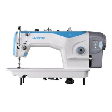 Imagem de Máquina De Costura Reta Jack A2-cz Branca/azul-celeste/cinza 220v A2-CZ