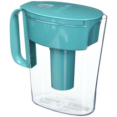 Imagem de Brita Jarro de filtro de água para torneira e água potável com 1 filtro padrão, dura 2 meses, capacidade para 6 xícaras, livre de BPA, turquesa