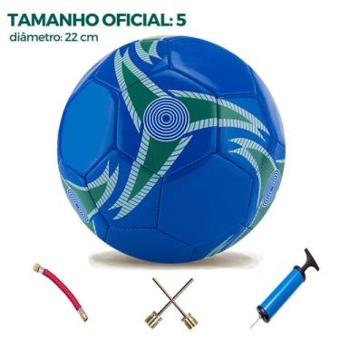 Imagem de Bola De Futebol Tamanho 5 Capotão + Bomba De Ar E Bico Bola De Quadra