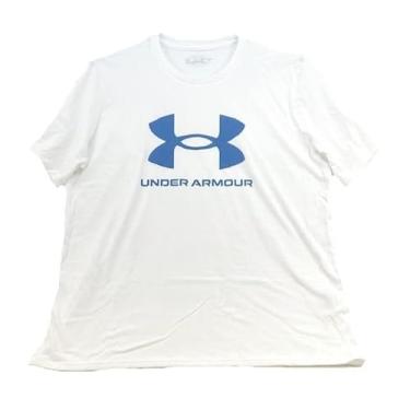 Imagem de Under Armour Camiseta masculina com logotipo Sportstyle solta branca manga curta, Branco, P