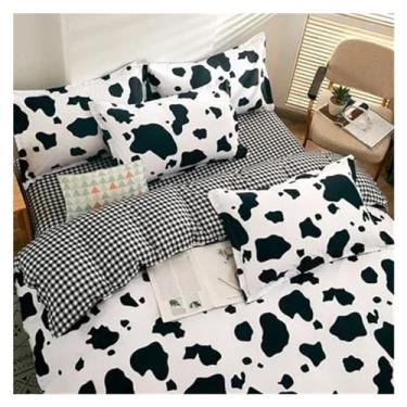 Imagem de Jogo de lençol completo de verão e com travesseiro, conjunto de capa de edredom de cama queen size, lençóis de cama (solteiro médio 4 peças)