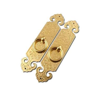 Imagem de Maçaneta de porta de cobre puro puxador de barra reta instalação de maçaneta de armário acessórios simples decoração de casa acessórios de ferragens, latão, 14 cm (latão 14 cm)