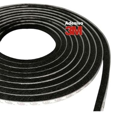 Imagem de Veda Frestas 10x7mm Escova Fita Adesiva Vedação Janela Port - Youtek (10 Metros, Preto)