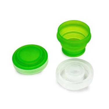Imagem de Deke Home - Pacote com 2 copos de viagem dobráveis de silicone com tampas – Canecas portáteis de acampamento de grau alimentício para atividades ao ar livre, caminhadas, acampamento, mochila e viagens
