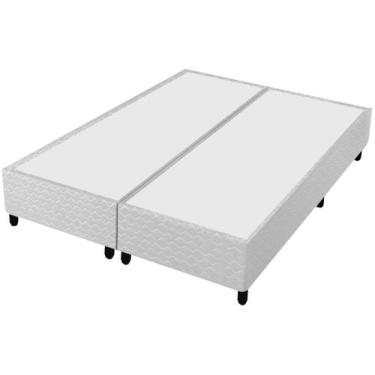 Imagem de Base Cama Box King Gazin Bipartido 27x193x203cm - Diamond Blue, Branco