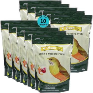 Imagem de Alcon eco club sabiá e pássaro preto 300g kit com 10 ração para pássar