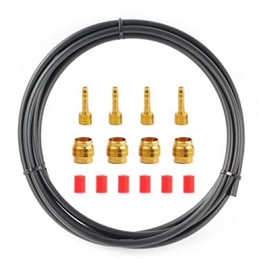 Imagem de Mangueira de freio a disco hidráulico de bicicleta de substituição com kit de montagem de bronze oliva e farpado para Shimano BH59, BH90, AVID SRAM e Magura, 2,5 m de comprimento, várias opções de ajuste (para Magura)