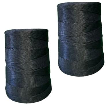 Imagem de Kit 2 unidades Fio Nautico Rayontex crochê artesanato 500gr. 2,5/3mm Text 1200(Preto)