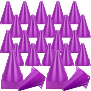 Imagem de Reginary 40 peças de cones pequenos para esportes, cones de futebol de 18 cm, cone de treinamento de obstáculos, cone de plástico, cones de agilidade para patinação esportiva, atividades internas e