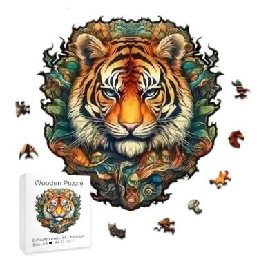 Imagem de Quebra Cabeça de Madeira Tigre, Wooden Puzzle | Diversão para toda família (A5)