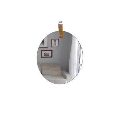 Imagem de Espelho Decorativo Life Alça Caramelo 60 cm Redondo - E2G Design