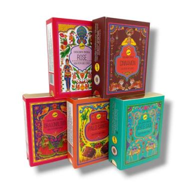 Imagem de Kit Xamânico Incenso Cascata Golden Índia Sreevani 50 cones