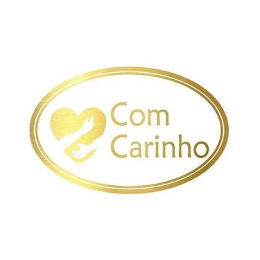 Imagem de Adesivo "Com Carinho" - Ref.2025 - Hot Stamping - Dourado - 100 unidad