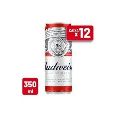 Imagem de Cerveja Budweiser Lata Sleek 350ml Caixa c/ 12 un 1x12 Unidades  350ml