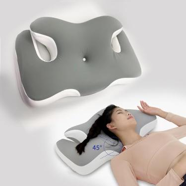 Imagem de Travesseiros de espuma de memória, travesseiro, travesseiro de pescoço, travesseiro lateral, travesseiro para alívio da dor no pescoço, travesseiro cervical, travesseiro ergonômico, travesseiro de