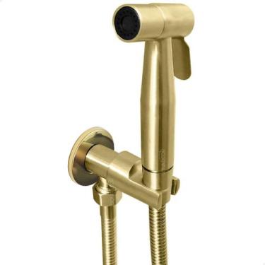 Imagem de Ducha Higienica Dourada Inox 304 Fosco Chuveirinho Bide Banheiro Regis