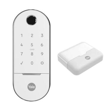 Imagem de Combo Fechadura Digital Yale Lia Branca