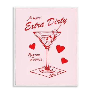 Imagem de Stupell Industries Always Extra Dirty Martini Branco Emoldurado Giclée Arte de Parede Design por House of Lulu, 40,6 x 50,8 cm
