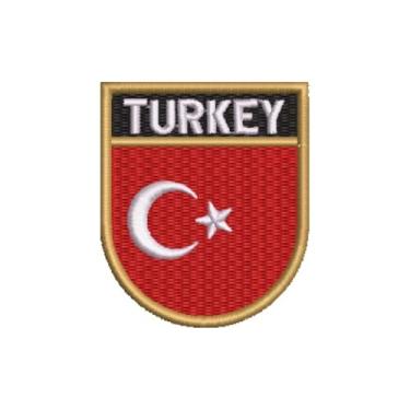 Imagem de BP0428E-011 Bandeira Turquia Patch Bordado 5,7×6,8 cm (D-Arquivo Matriz para bordar.)
