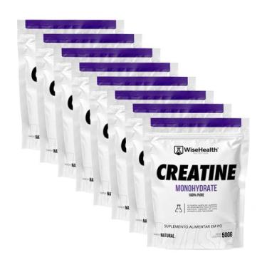 Imagem de Kit 4kg Creatina Monohidratada Pura Importada - Wisehealth