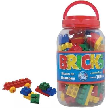 Imagem de Blocos de Montar Bricks Brinquedo Infantil 100 Pcs Criatividade e Coordenação Brinquedo de Montar