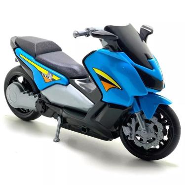 Imagem de Moto Brinquedo Grande Tipo Honda Biz Realista Azul Presente