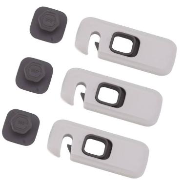 Imagem de Trava de Segurança Geladeira Armario  Gaveta Kit 3 unidades  Evita Acidente Bebe Criança Fechadura Porta Proteçao Multiuso