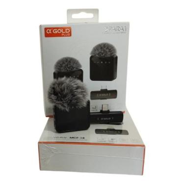 Imagem de Microfone Lapela Sem Fio Duplo P/ Celular Tipo C Android - DE IMPORT
