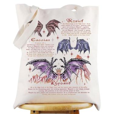 Imagem de WZMPA Feyre & Tamlin Sacola de fantasia romance livro de presente romance personagens reutilizável bolsa de mercearia Night Court Bookish Merchandise, Feyre & Tamlin-t, Large