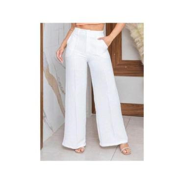 Imagem de Calça Social Alfaiataria Wide Leg Colorida - NoBrand, Branco, G