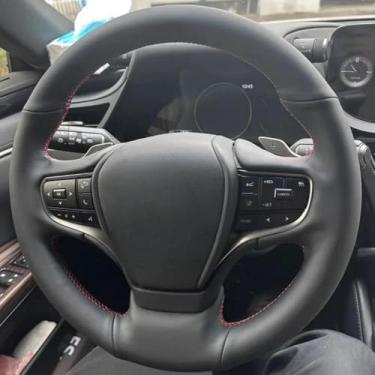 Imagem de LYBQFZ Acessórios de carro DIY Capa de volante de couro artificial antiderrapante, para Lexus NX ES LS ES200 ES350 300h rx300 nx200