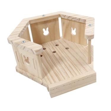 Imagem de IEUDNS Decoração de habitat para casa de, para dormir, esconderijo de hamster de madeira maciça, brinquedo de atividade para pequenos animais de, Style C