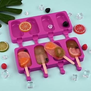 Imagem de Forma em Silicone para Mini Picolé Magnum 4 cavidades 6,7cm Sorvete Sobremesa Doce