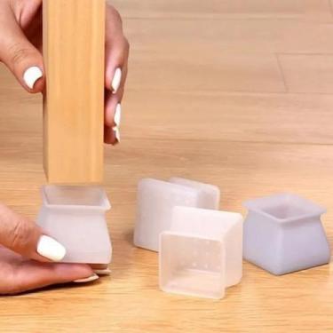 Imagem de Proteção Pé De Moveis Escrivaninha Cadeira Quadrado Kit 16 - Geoprotec
