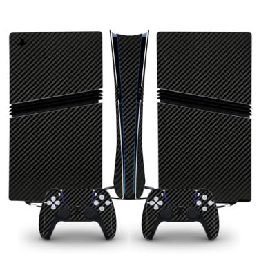 Imagem de Skin Wrap for PS5 Pro Digital Edition, Vinyl Decal Protective Wrap Sticker Cover for Console and Controller (Black Carbon Fiber)