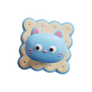 Imagem de Wswqop Batente de maçaneta de porta, compacto, formato adorável, protetor de parede, decorativo para escritório, geladeira, quarto, armário, banheiro, Azul