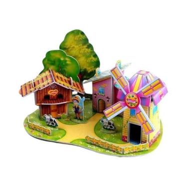 Imagem de Crianças 3D DIY Puzzle Castelo Modelo Desenho Animado Brinquedo De Pap