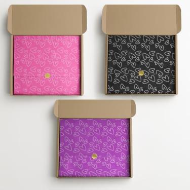 Imagem de Papel Seda Coração 35x48cm com 100 Folhas Premium para Embalagens de Presentes, Roupas e Decorações Criativas Eco Box (Lilás)