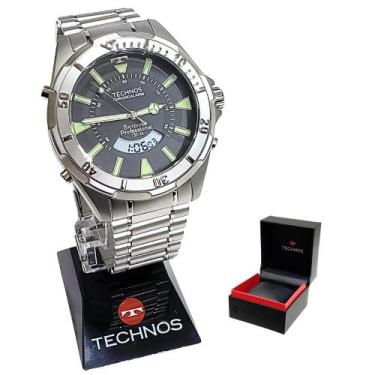 Imagem de Relógio Technos Masculino Anadigi Skydiver Professional Prateado WT205