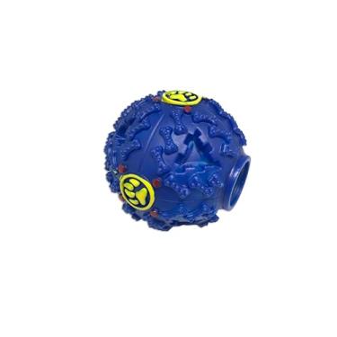Imagem de Bola Porta Petisco Interativa para Cachorros Ração Brinquedo Bolinha Petisqueira Pet (Azul, 7cm Média)