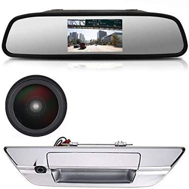 Imagem de 1280 x 720 pixels HD de substituição para câmera de estacionamento para Toyota Hilux 8 MK8 Caminhonete Masters OX AN120 AN130 Revo Recco/Invincible 50 2015-2019 (com espelho retrovisor de 11 cm)