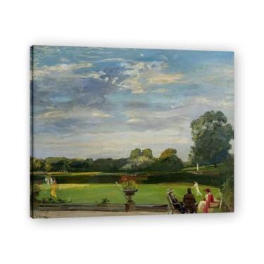 Imagem de Park Tennis John Lavery Iconic Realist Portrait & War Scene Canvas Art – Decoração de parede irlandesa atemporal para casa emoldurada 39,98 x 48 cm