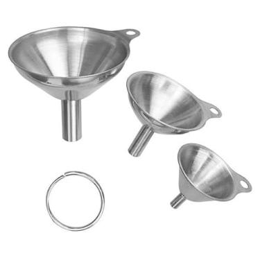 Imagem de SiaBiced 2x 3Pcs Funis de Cozinha de aço Inoxidável Mini Funis para Óleo de Cozinha E Transferência