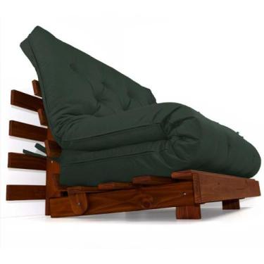 Imagem de Sofá Cama Casal Futon Tokio D33 Madeira Maciça Cor Imbuia - R9 Design 
