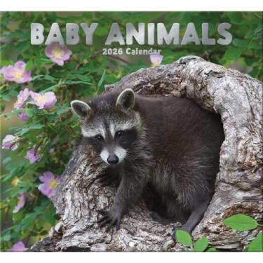 Imagem de Calendário de parede tamanho completo Baby Animals 2026 para planejamento, agendamento e organização