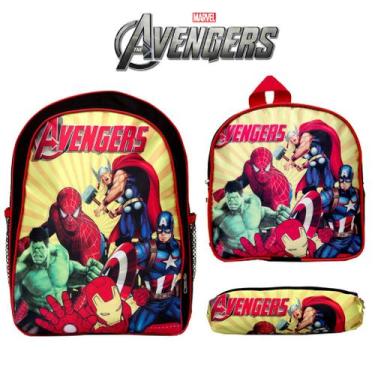 Imagem de Mochila Masculina Escolar Juvenil Vingadores Marvel Costas - TOYS 2U