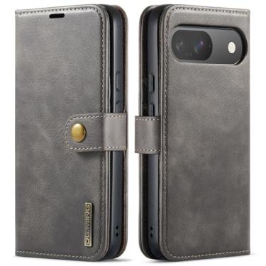 Imagem de Capa carteira de couro magnética destacável 2 em 1 para Google Pixel 10 Pro, capa flip com 3 compartimentos para cartão, 1 compartimento para dinheiro oculto, suporte flip e capa de telefone à prova