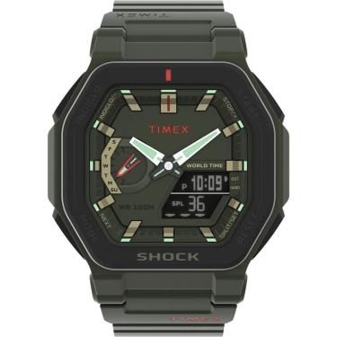 Imagem de Relógio Timex Masculino Ref: Tw2V35400M Shock Anadigi Green