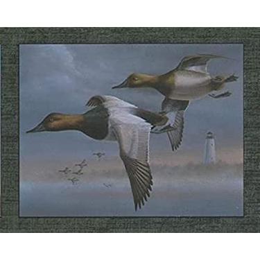 Imagem de CONCORD WALLCOVERINGS Bordas de papel de parede padrão náutico farol patos voadores para área de jantar casa de trailer de casa de campo, 16,75 polegadas por 15 pés HB725B