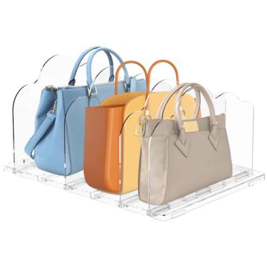 Imagem de Divisórias de prateleira, 4 peças/8 peças, separador de prateleira, organizador de bolsa transparente para espaçamento de armário, divisórias de armário ajustáveis, fácil de instalar, organizador de